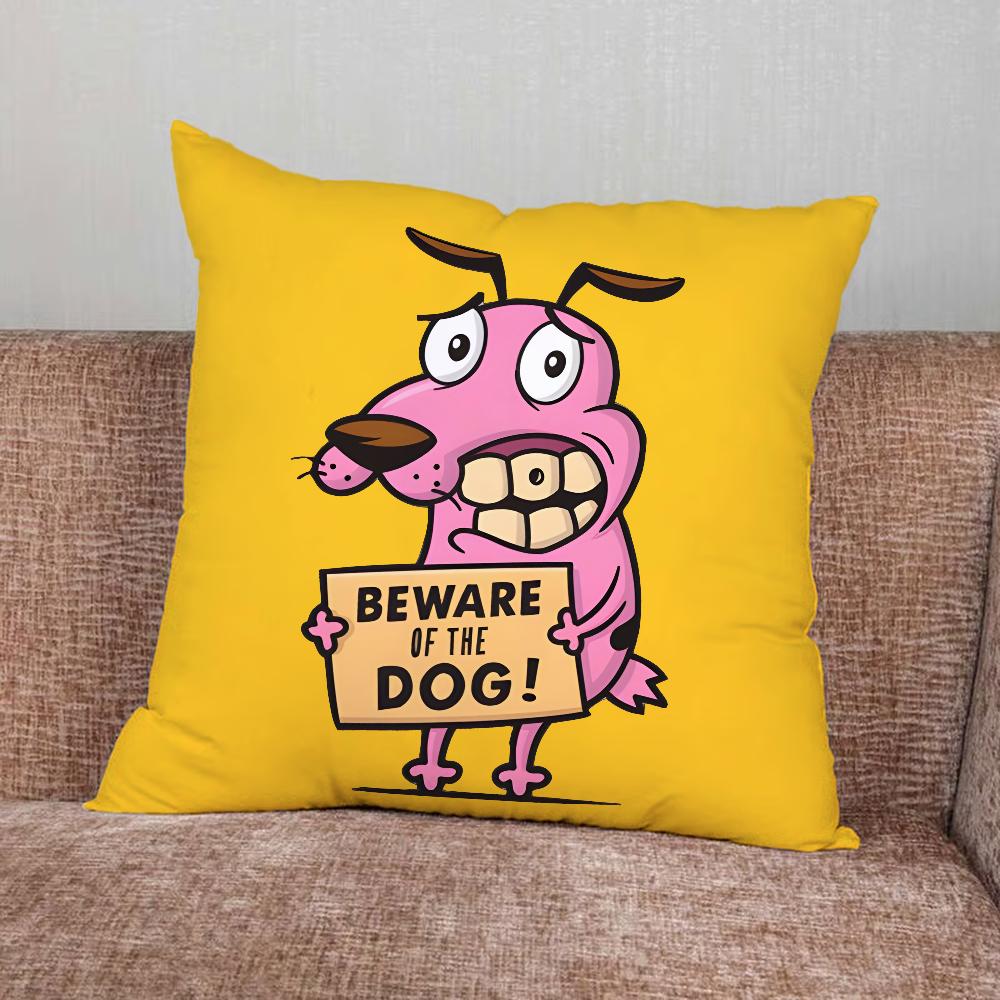 

Dog C-Court The C- Cowardly Pillow Case For Home Bedroom Car Office Decoration Living Room Sofa Cushion Cover Suitable 16x16Inch