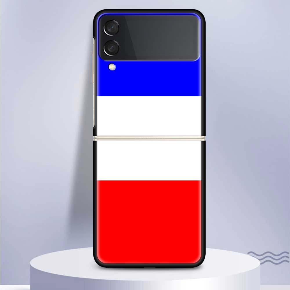 National Flag RU FR UK Hard PC Clear Phone Case Cover for Samsung Galaxy Z Flip 7 6 5 4 3 5G Flip3 Flip4 Flip5 ZFlip6 ZFlip7 Bla