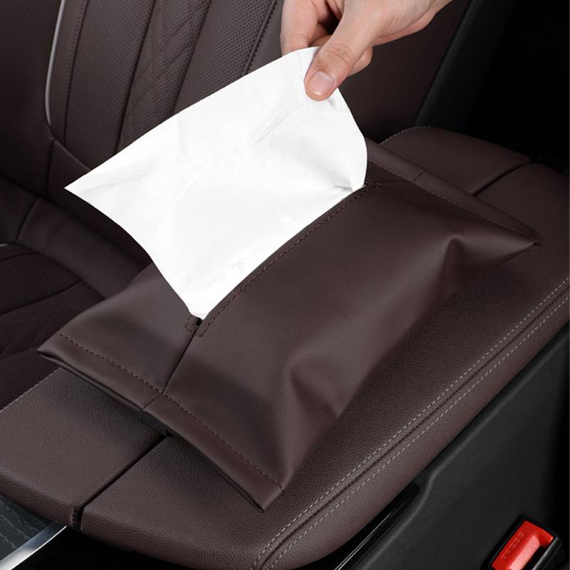 Car Mounted Tissue Box, Hanging Bag, Armrest Box, Paper Pulling Hanging Car Dining Bag, Storing Interior Decoration Items