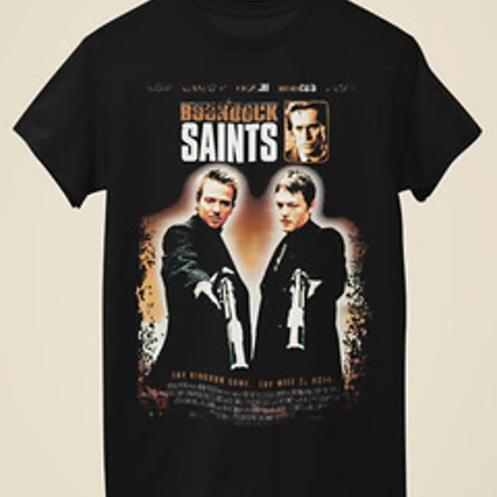 The Boondock Saints Camiseta negra unisex inspirada en pster de pelcula vintage Washed Soft Stretched Unisex Comfortable