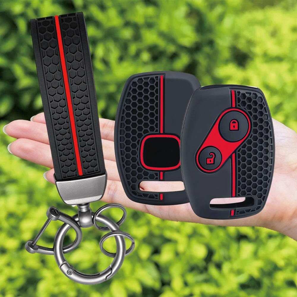 Keychain Silicone Remote Key Cover Case For Honda Civic Fit CRV SRV FRV Chord 7 Jazz Gr8 150 R Insight Car Accessories 2 Buttons
