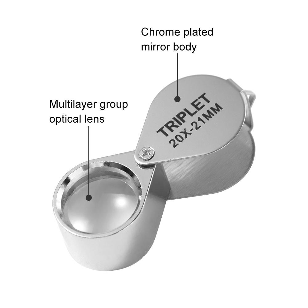 Folding Jewelry Magnifying Glass Mini Reading Magnifier 10-30X Pocket Loupe  Read Newspapers