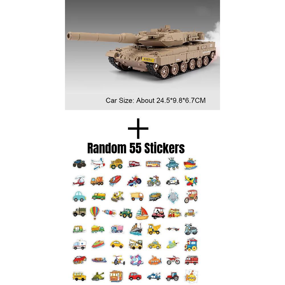 1:36 Leopard 2 Main Battle Tank Model Toy Music Light Spray Catapult Off-road Tanks Models Military Desktop Ornaments for Child