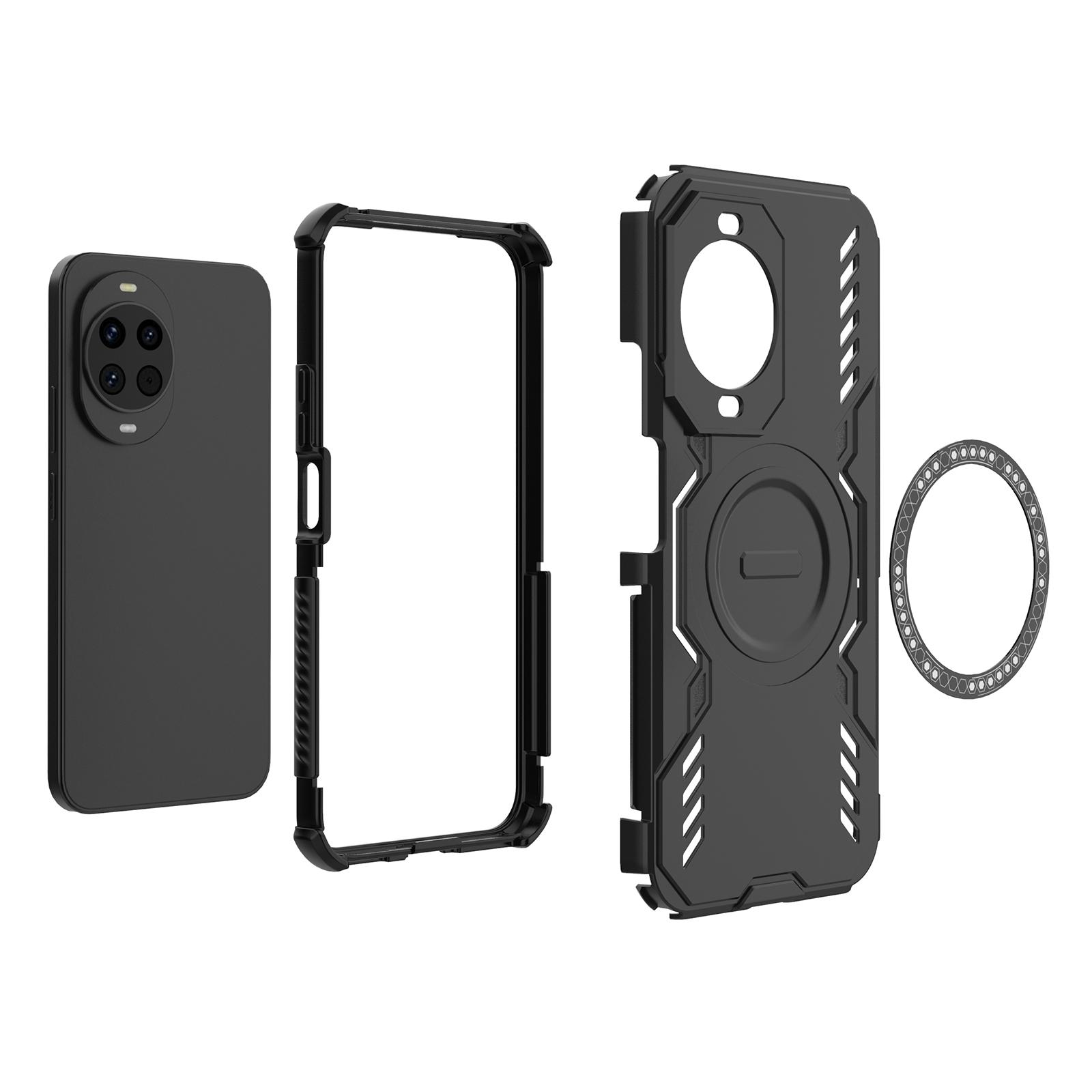 

For Huawei nova 14 5G Magnetic Case Butterfly Armor Hollow Heat Dissipation PC+TPU Phone Cover Purple