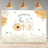 2D So Sweet To Bee One Hintergrund, Bienen-Thema 1. Geburtstag Hintergrund mit Blumen & Waben