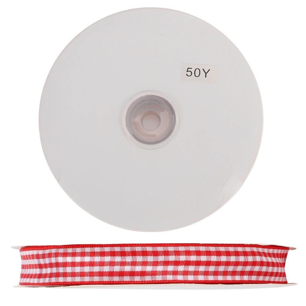 

1pcs 5/8 Inch Width Plaid Ribbon 50 Yards Length Polyester Ribbon Checked Ribbon DIY Crafts красный