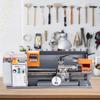 Metal Lathe Machine, 7'' x 13.78'', Precision Benchtop Power Metal Lathe, 0-2200 RPM Continuously Variable Speed, 500W Brush Motor Metal Gears, with