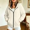 Boys and Girls Zip-Up Hoodie Sweatshirt with Detachable Hood, Long Sleeve, Color, Casual