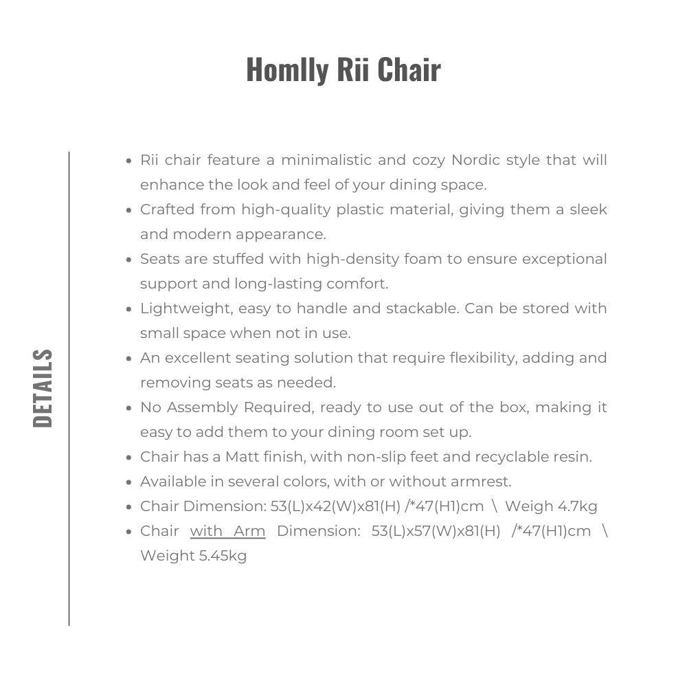 Homlly Rii Chair  (X2PCS)