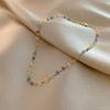 Color Crystal Beaded Necklace Female Collarbone Chain Summer Simple Choker Neck Chain