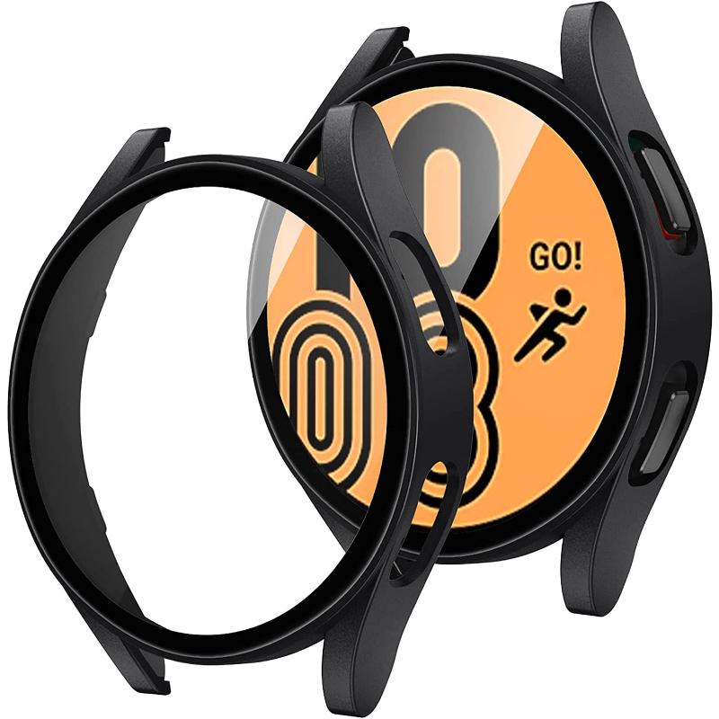 

Стекло + чехол для Samsung Galaxy watch 5, 4, 44 мм, 40 мм, аксессуары для ПК, универсальный защитный бампер, защита от падения, watch5, watch4, Защитная пленка для экрана Galaxy watch 4 44mm
