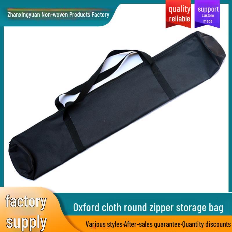 Oxford Cloth Round Zipper Fishing Gear Bag - Portable Storage for Rods & Accessories
