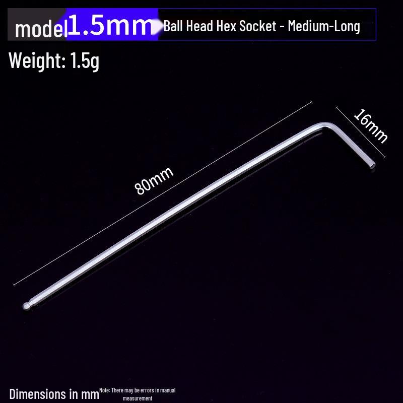 Gehärteter verzinkter und vernickelter L-förmiger Innensechskantschlüssel mit Kugelkopf