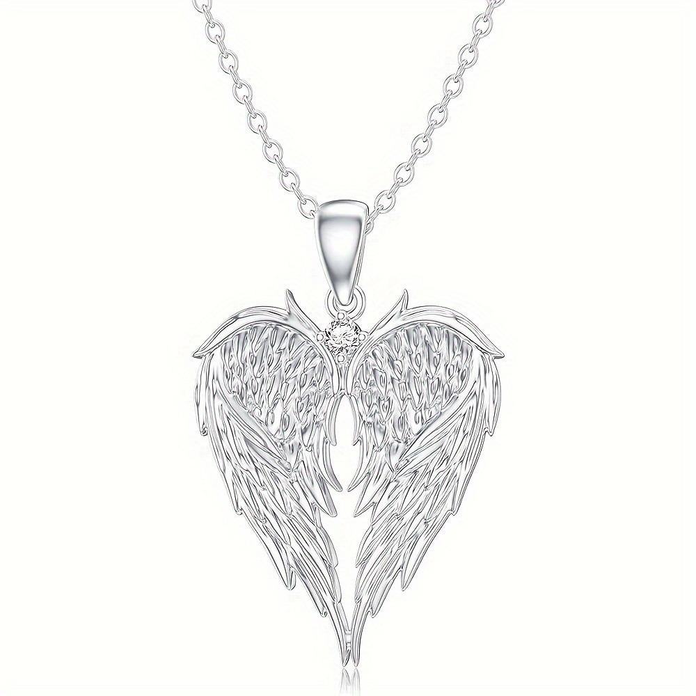 Heart Angel Wing Shaped For Women Pendant Necklace, Exquisite able Versatile Banquet Party Daily Wear Jewelry