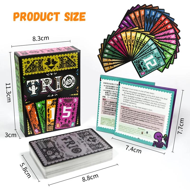 TRIO Strategy Board Game Card Brain Coaching Activity ideal for Family Party Group Enjoyable Playthings