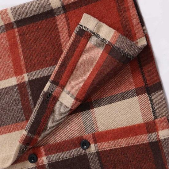 Men Coat Hooded Long Sleeve Plaid Print Jacket Windproof Casual Street Style Spring Autumn Jacket Daily Wear