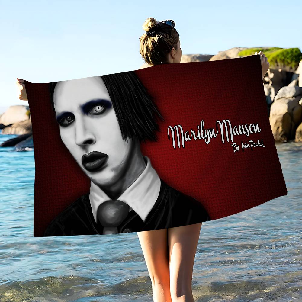 

Rock Band M-Marilyn M-Manson Big Microfiber Beach Towels Quick Dry Towel Sand Beach Towels Pool Towel for Travel Swim Pool Yoga W30*H60(CM)