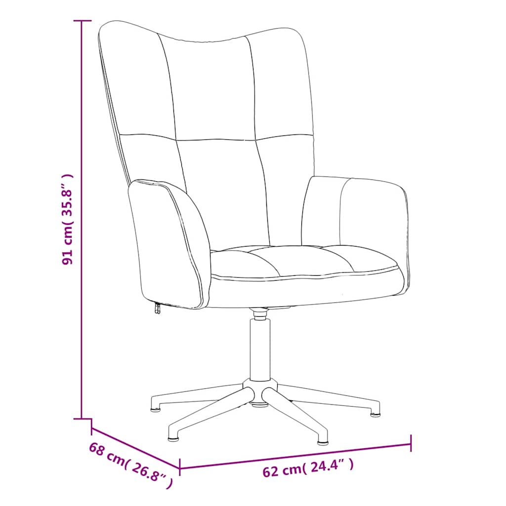 Vidaxl Armchair, Light Gray, Upholstered In Velvet