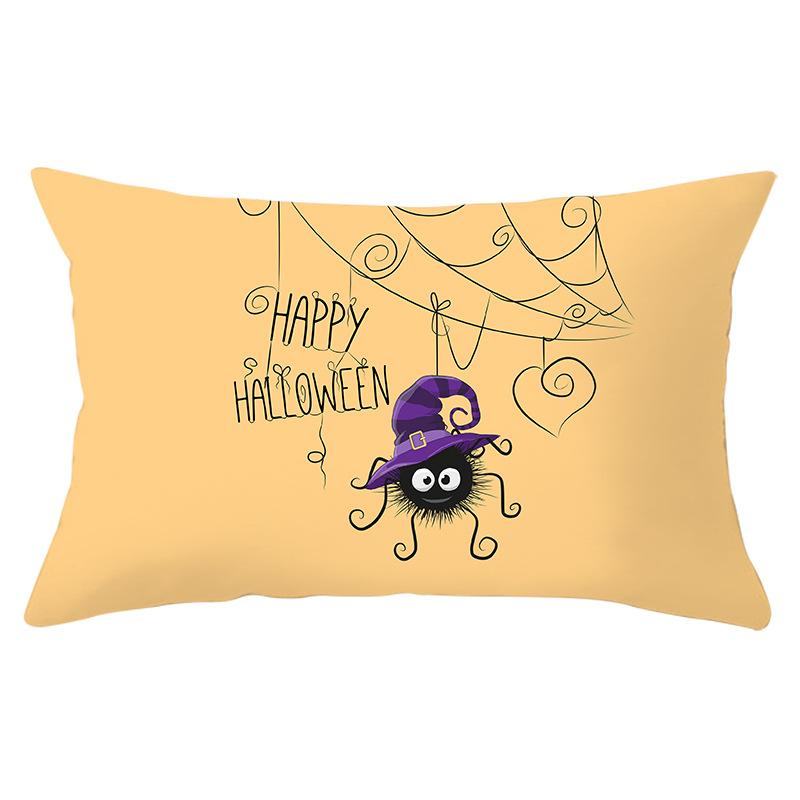 Halloween Cartoon Print Series Peach Skin Waist Pillow Cover Sofa Cushion Cover