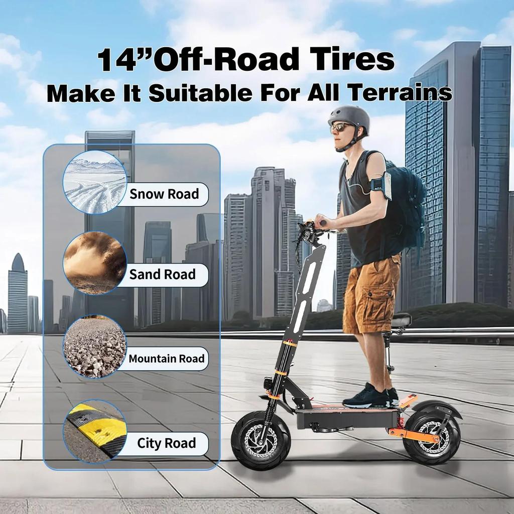 TOURSOR X8 Pro E-Scooter for Adults 8000W Dual Motor 60V 38AH 14 Inch Off-road Scooter Max Speed 100KM/H Max Mileage 120KM