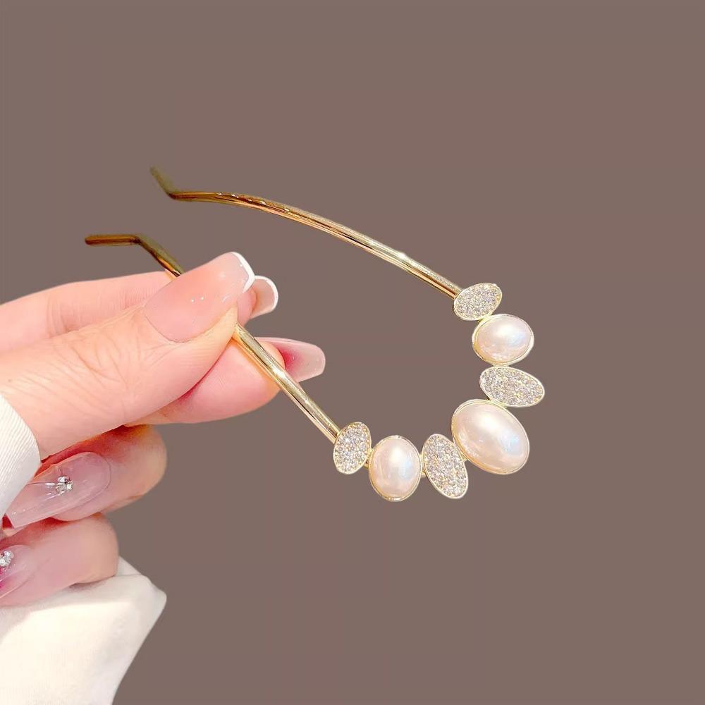 Fashion Elegant Crystal Opal Flower Hairpin for Women Metal U-Shaped Hairpin Chinese Ancient Style Cheongsam Hanfu Accessories