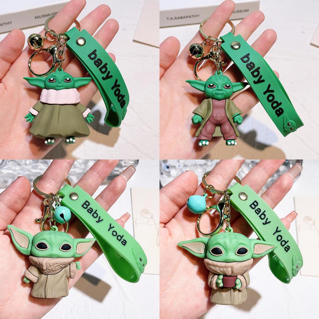 Adorable 2024 Baby Yoda Keychain Silicone Figure Mandalorian Star Wars Charm