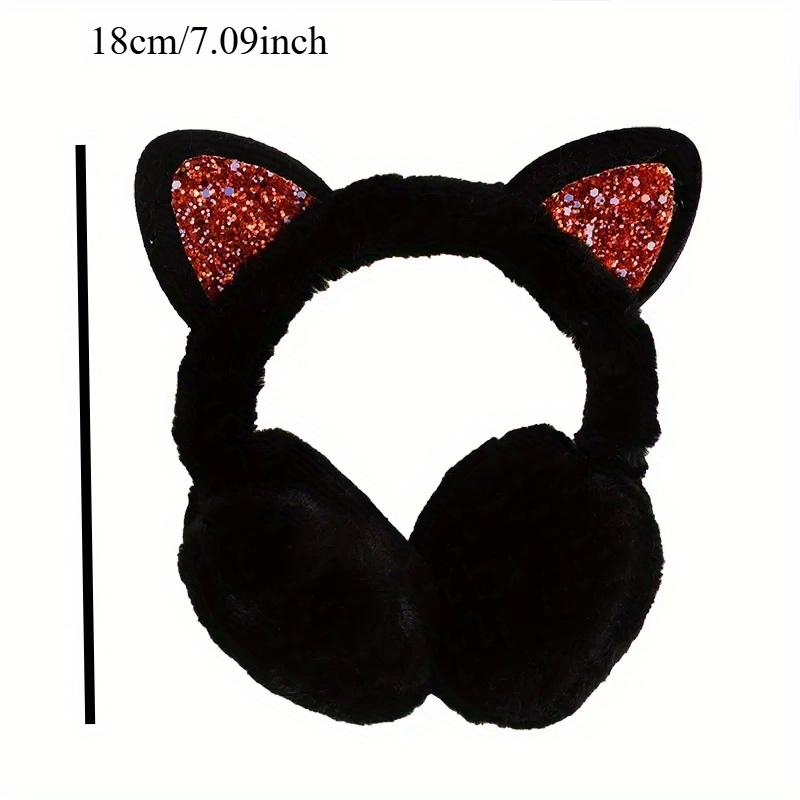 Bellissimi scalda orecchie invernali caldi per gatti, con orecchie glitterate, paraorecchie in peluche per donne, paraorecchie giocosi, protezione dal freddo, caldo e caldo
