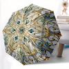 1pc Stained Glass Mandala Automatic Open/Close Umbrella, Ideal Fan Gift for Birthday, Christmas, Trendy Fashion Y250828037