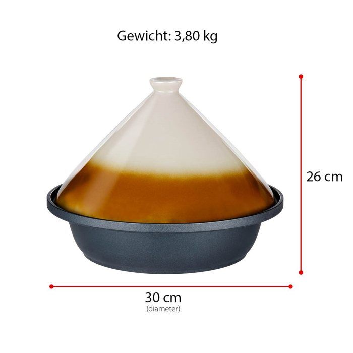 Poêle À Tajine - Alpina - 2,5L - Induction - Couvercle En Céramique - Ø30 Cm