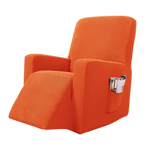 Stretchy Recliner Slipcover Updated Woven Jacquard Recliner Chair Cover With Side Pocket Anti -Slip Fitted Recliner Cover Couch Protector