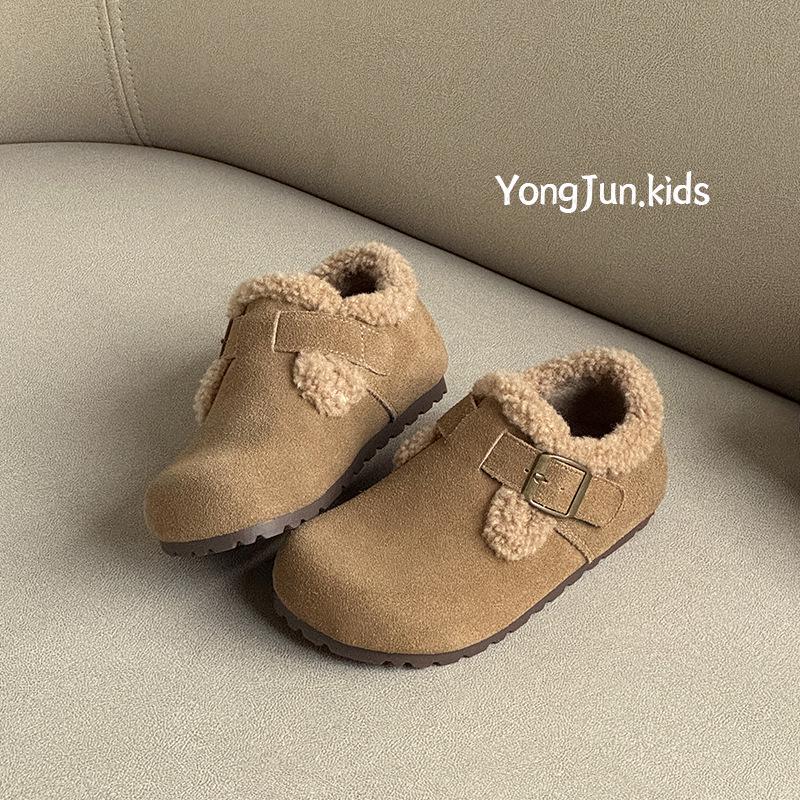 2025 Winter Kids' Birkenstock Soft Sole Moccasins: Trendy, Warm Cotton Shoes for Boys and Girls