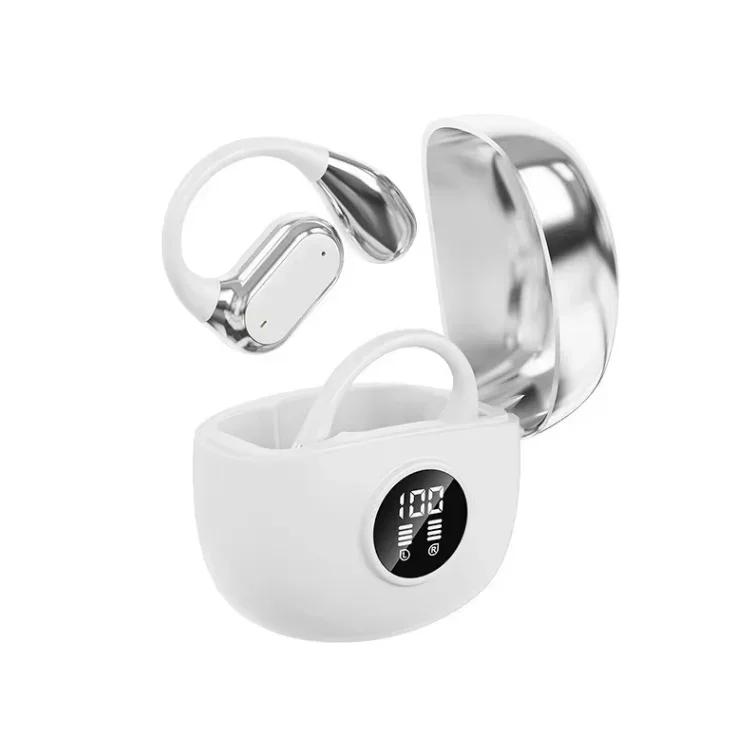 

Clip-on Wrieless Bluetooth 5.4 sports headphones fasion comfortable headset music deep bass hanging Earbuds for all smartphones білий