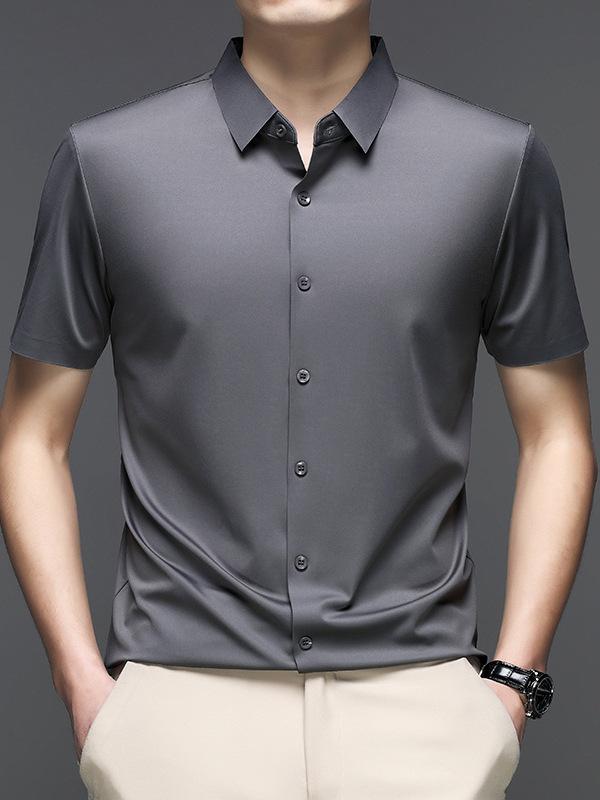 Men's Summer Ice Silk Non-Iron Short-Sleeve Business Shirt
