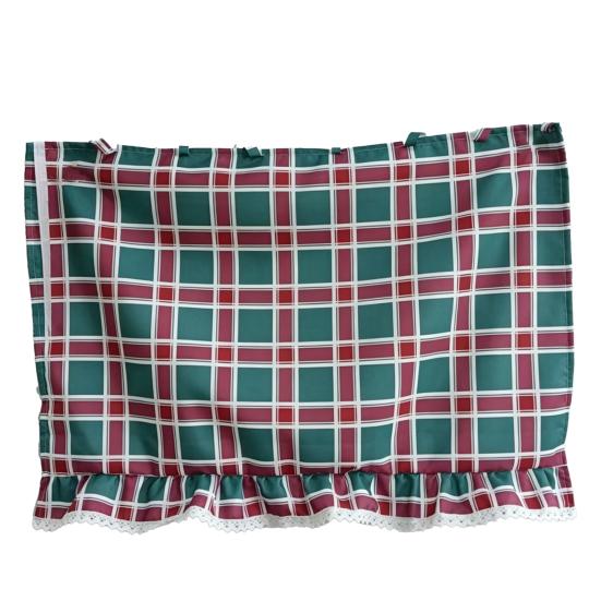 Oven Curtain, with Tie-Down Straps, Vintage Style, Easy Fastening Farmhouse Oven Door Ruffled Stove Skirt Curtain for Kitchen