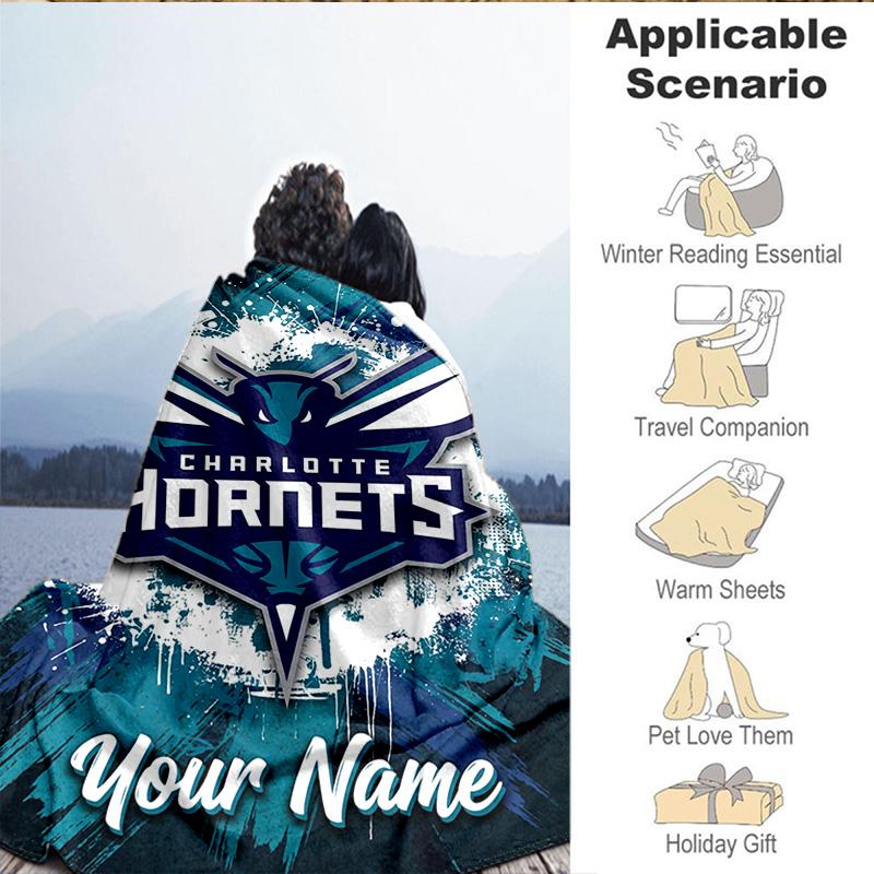 Custom Name Blanket Charlotte Logo Art Blanket Bedding Blanket for Travel, Camping, Living Rooms, Offices, Sofas, Fan Christmas gift
