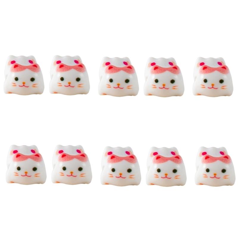 10pcs Handmade Jewelry Supplies Wealth Cats Beads for DIY Bracelets Earrings and Necklaces Beads for Crafting
