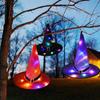 5PCS Halloween Witch Hats LED String Lights Light Up Outdoor Hanging House Decor