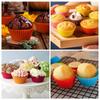 Silicone Cake Cups 12 Pack, Reusable Giant Silicone Baking Cups Easy To Clean, Perfect For Cupcakes