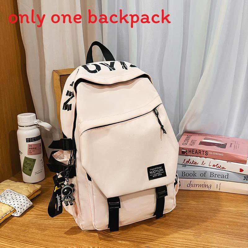 

Simple Big Capacity Backpack With Letter Print Design And Fabric Waterresistant розовый