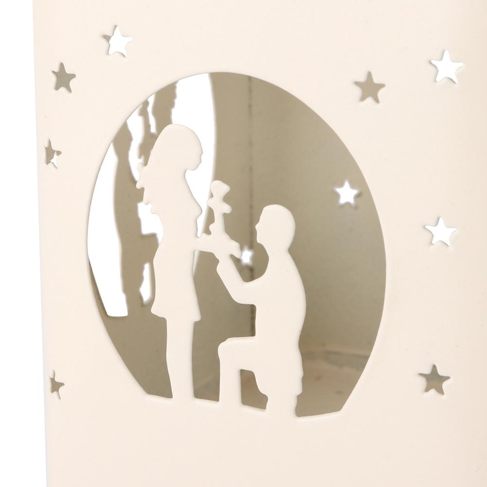 Stylish Hollow out Candlestick Candle Holder Home Table Decoration Ornament with Lover DecorWhite