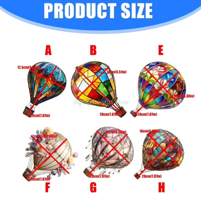 24TE Vibrant Acrylic Hot Air Balloon Decoration Hanging Kids Room Garden Party Supply