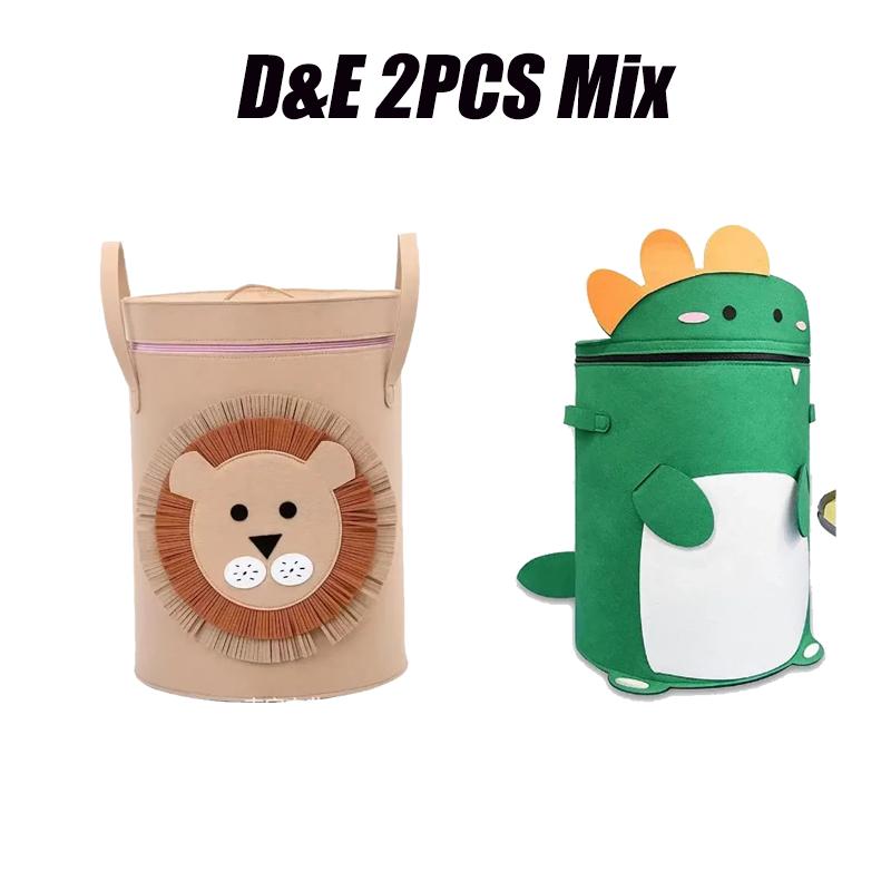 Aufbewahrungseimer für Spielzeug mit großer Kapazität, Aufbewahrungskorb mit Cartoon-Tier, Aufbewahrungskorb mit Deckel, Faltbarer Aufbewahrungskorb, Haushaltswaren