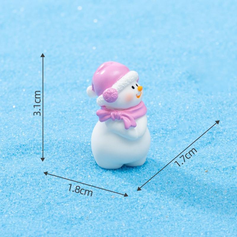 Mini Snowman Figurine Waterproof Mini Christmas Doll Ornament for Micro Landscape DIY Garden Patio Xmas Decor