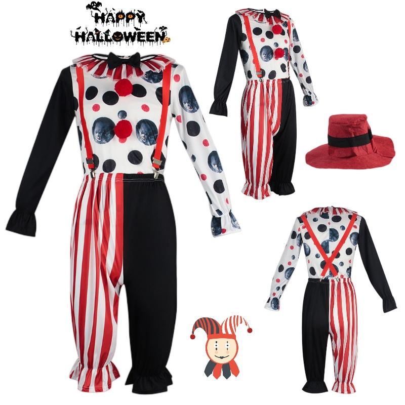 Circus Clown Cosplay Costume Halloween Party Props Funny Stage Performance Suit