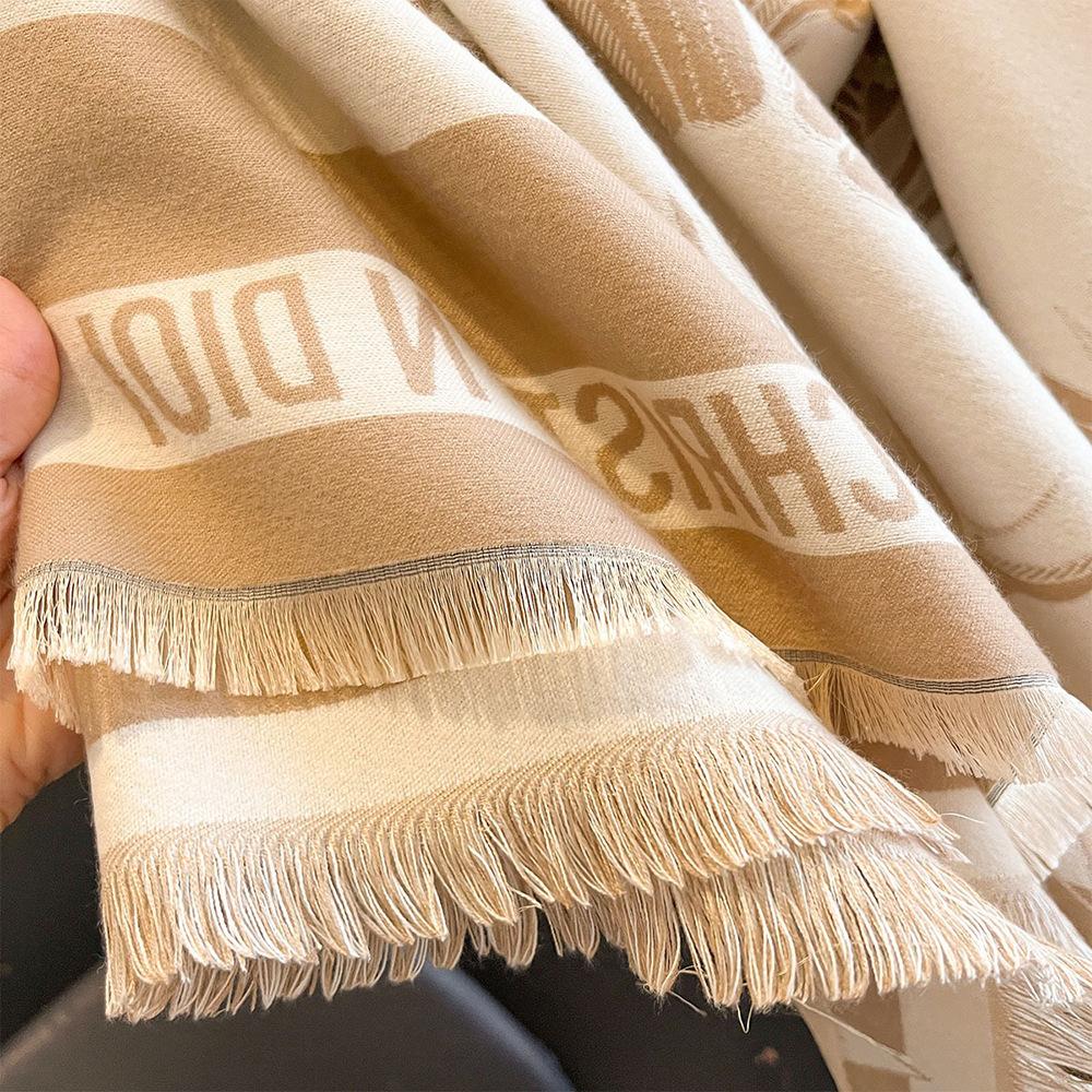 Fjäril Imitation Kashmir Stor Fyrkantig Sjal Dam Vinter Kyla Sjal Dubbelsidig Sjal Förtjockad