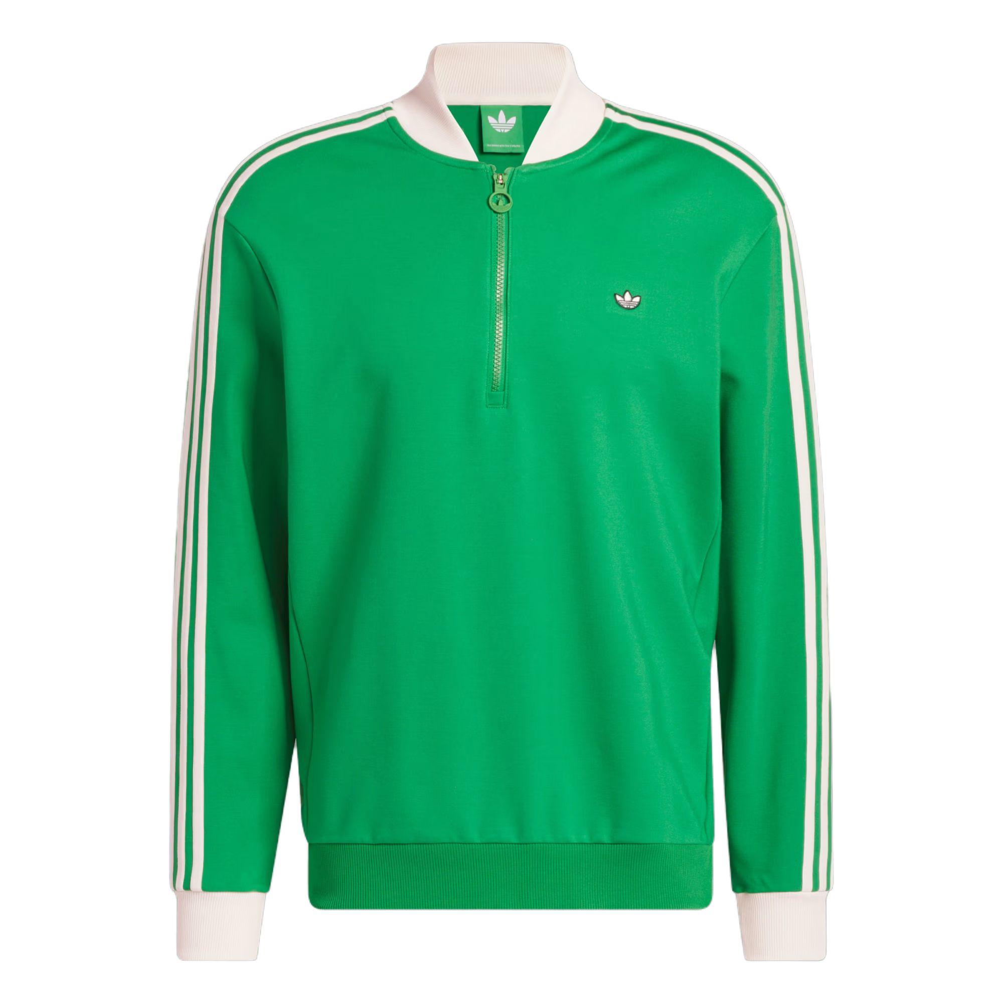 

Adidas Originals 3-Stripes 1/4 Zip Sweatshirt Golf Series Fashion Versatile Comfortable Striped Long Sleeve Sweatshirt Men Sweatshirt Green JP2061 S