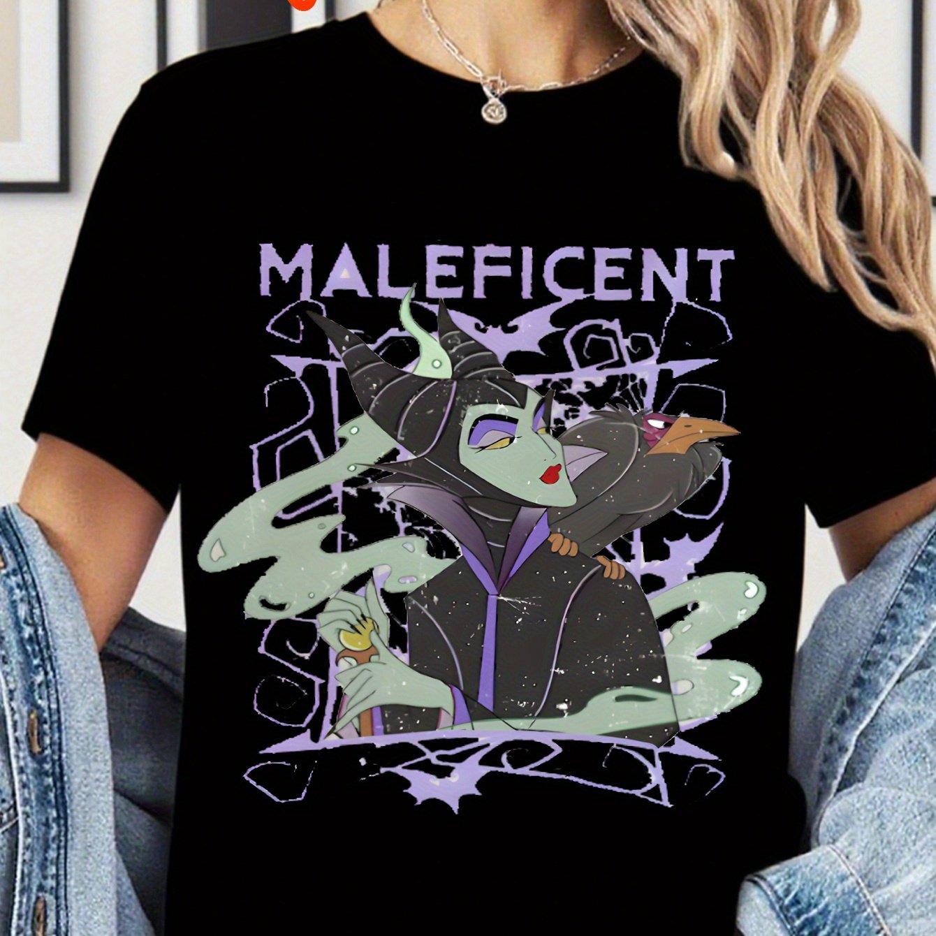 

Maleficent Villain Artwork Graphic Tee Short Sleeves Comfortable Crew Neck Super Soft Breathable Casual Summer WomenS TShirt S