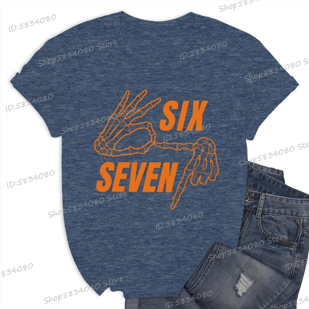 Six Seven Meme Halloween Shirt Funny Gift for Him Her Trend Halloween 6 7 Vintage Tee Unisex Women Internet Humor T Shirt