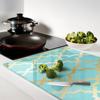 Kitchen Multifunctional Decorative Tempered Glass Board Arabic Pattern 80X52 Cm