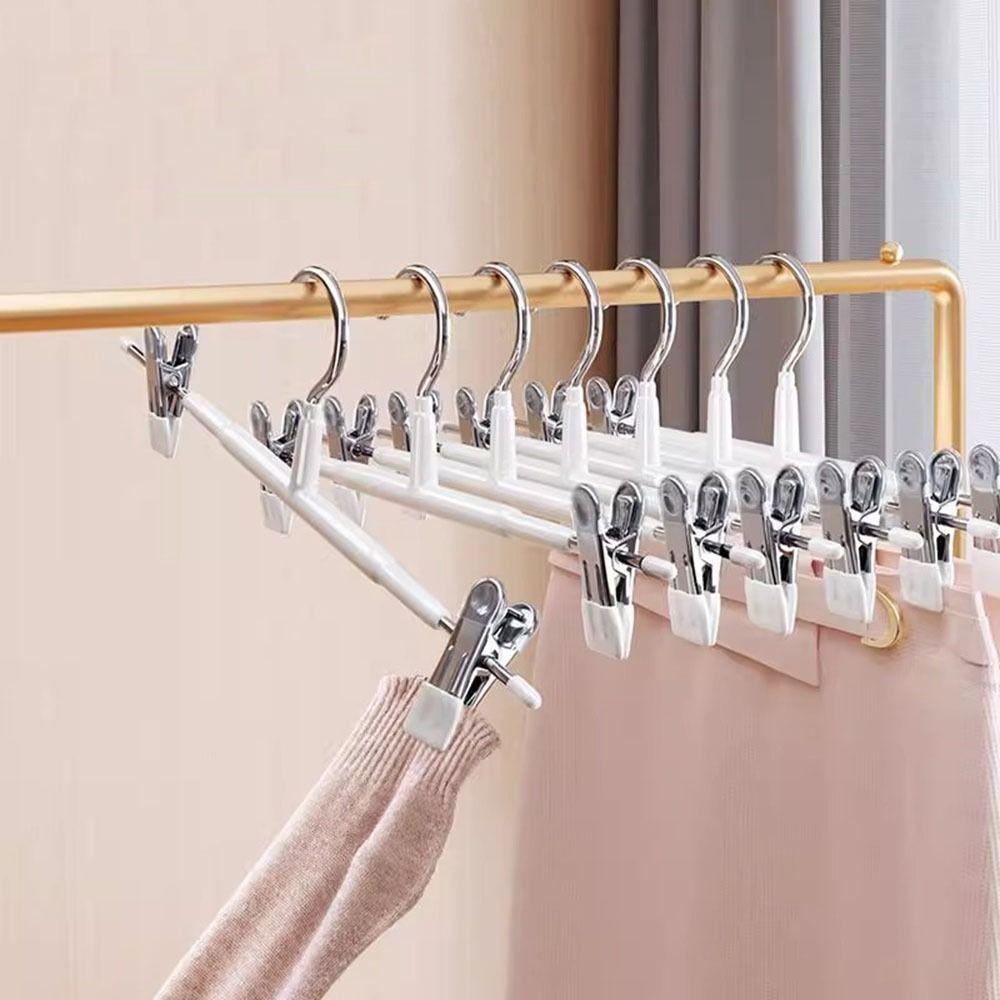 20Pcs Anti-slip Pant Hangers Stainless Steel Pants Clamp Closets Storage Organizer  Living Room
